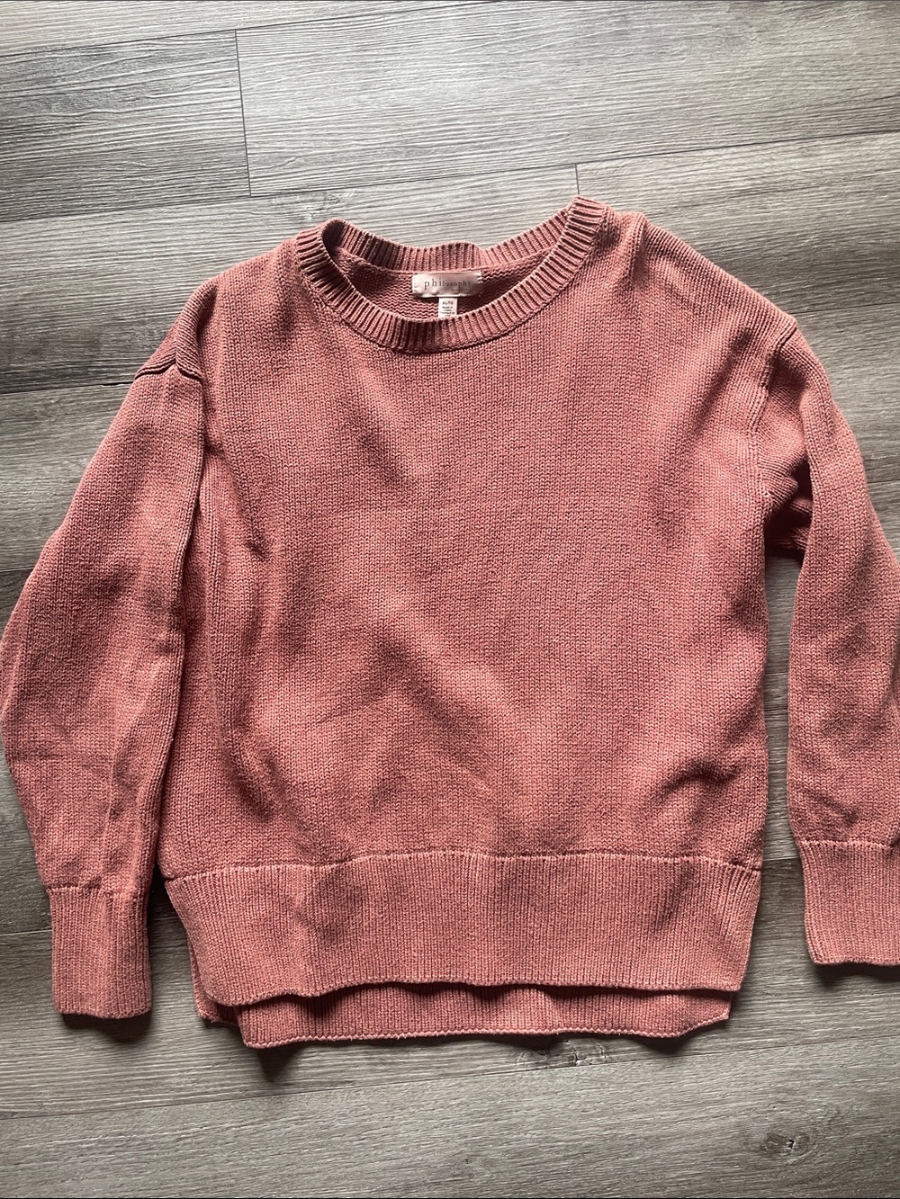 Philosophy Mauve Dusty Rose Crewneck Sweater